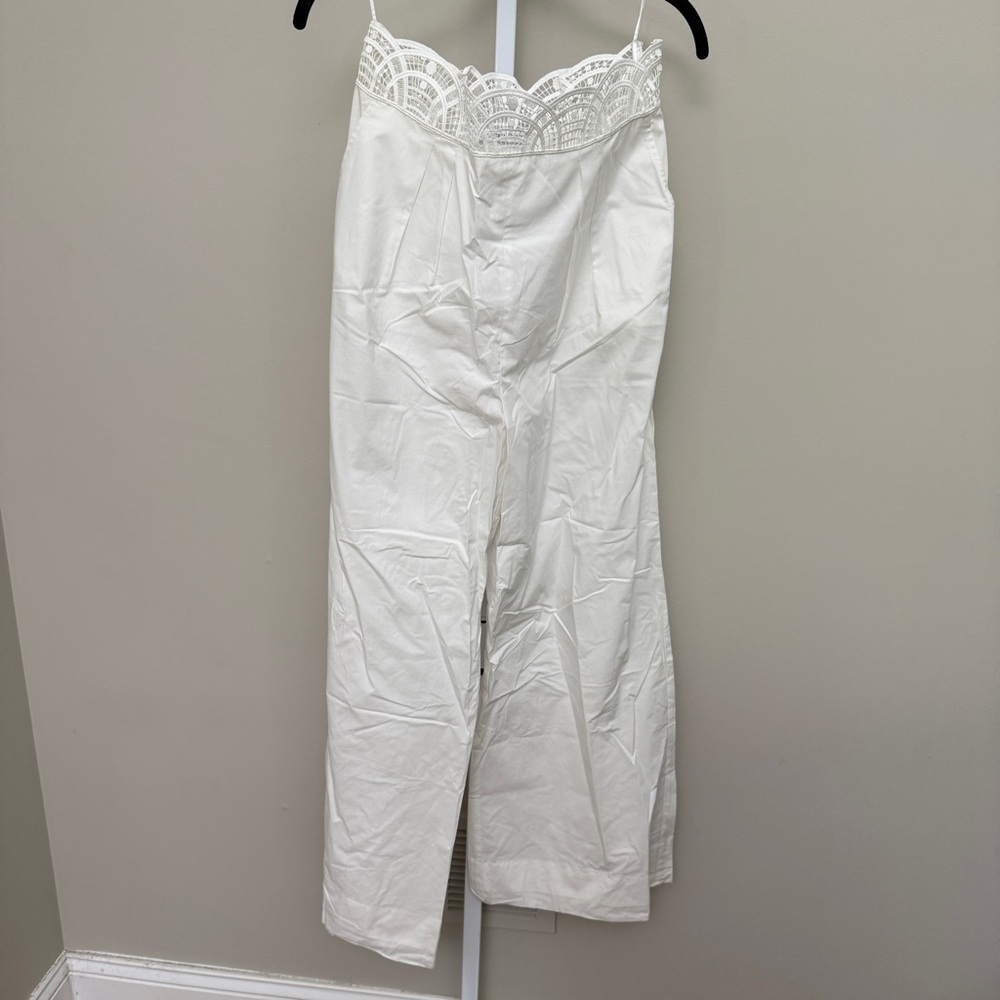 Alberta Ferretti Cream Lace Pants size 4